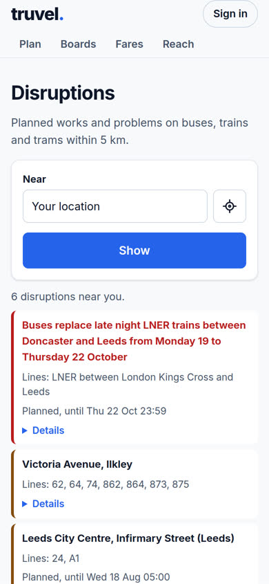Perturbations près de chez vous